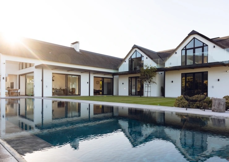 Exterior painting of a modern house