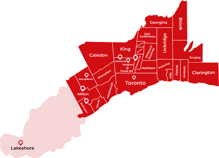 Service area map for Lince's Painting