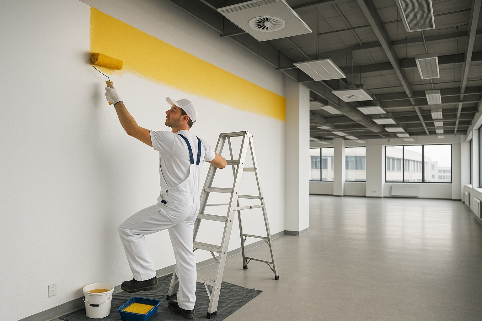 Interior painting in a commercial space